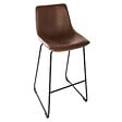 ATMOSPHERA - Lot de 2 chaises de bar "Lois" effet cuir marron cognac - vignette