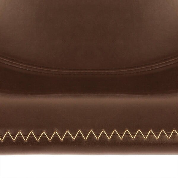 ATMOSPHERA - Lot de 2 chaises de bar "Lois" effet cuir marron cognac - large