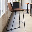 ATMOSPHERA - Lot de 2 chaises de bar "Lois" effet cuir marron cognac - vignette