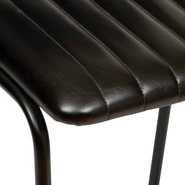 ATMOSPHERA - Chaise de bar "Dario" cuir noir - large