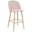 ATMOSPHERA - Chaise de bar "Celeste" velours côtelé beige - vignette