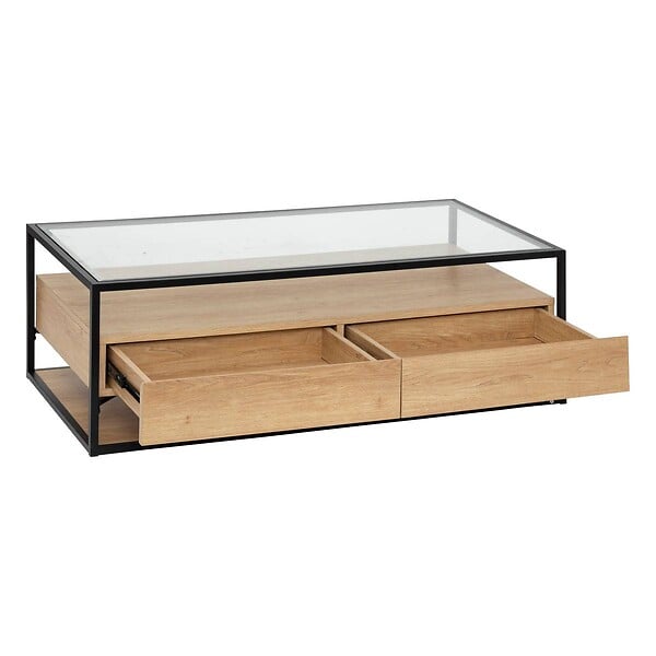 ATMOSPHERA - Table basse 2 tiroirs "Aldea" beige 120x60x40cm - large