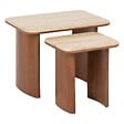 ATMOSPHERA - Lot de 2 tables basses Jivan Travertin bois L60/38cm - vignette