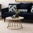 ATMOSPHERA - Table basse Rayo effet marbre blanc D70cm - vignette