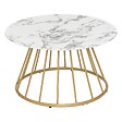ATMOSPHERA - Table basse Rayo effet marbre blanc D70cm - vignette