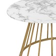 ATMOSPHERA - Table basse Rayo effet marbre blanc D70cm - vignette