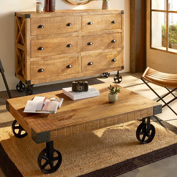 ATMOSPHERA - Table basse "Silas" manguier 117x71cm - large