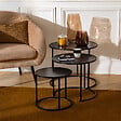 ATMOSPHERA - Lot de 3 tables d'appoint Noan noir L54/45/35cm - vignette