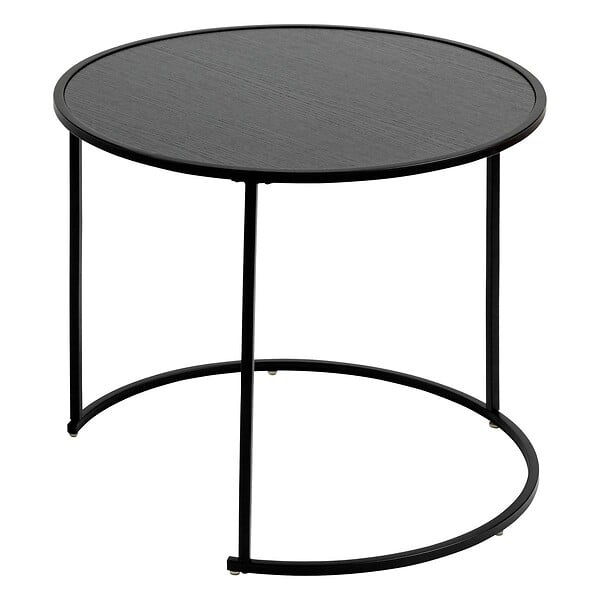 ATMOSPHERA - Lot de 3 tables d'appoint Noan noir L54/45/35cm - large