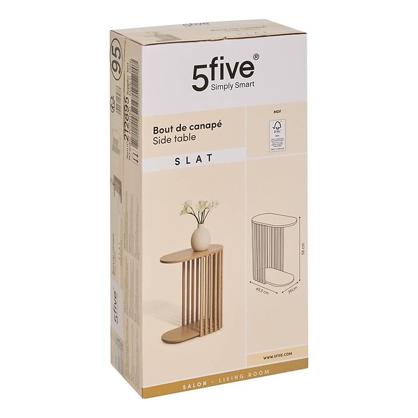 5 FIVE SIMPLY SMART - Bout de canapé Slat 49,5x26x56cm - large