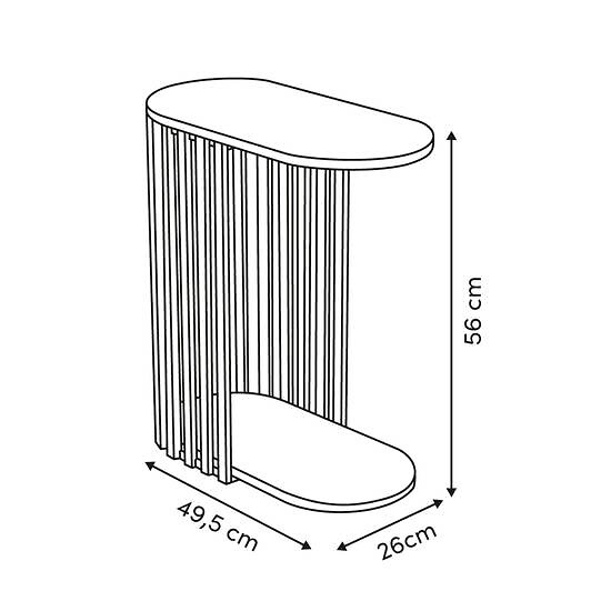 5 FIVE SIMPLY SMART - Bout de canapé Slat 49,5x26x56cm - large
