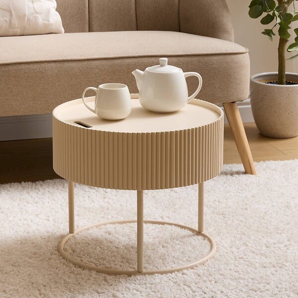 ATMOSPHERA - Table basse Juna beige 45x45x40,5cm - large