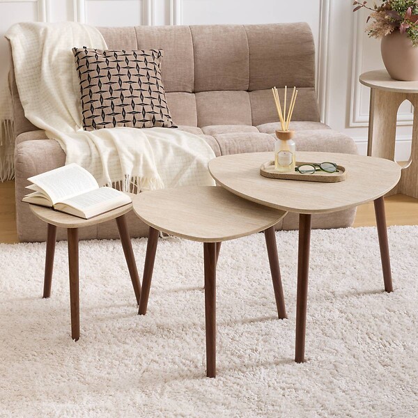ATMOSPHERA - 3 tables gigognes Mileo sable - large