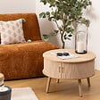 ATMOSPHERA - Table basse 2 portes "Nysos" beige 60x60x40,7cm - vignette