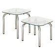 ATMOSPHERA - Lot de tables d'appoint Hecate argent 50x50cm - vignette