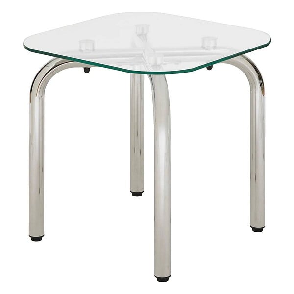 ATMOSPHERA - Lot de tables d'appoint Hecate argent 50x50cm - large