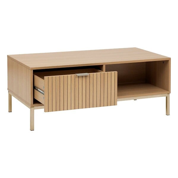 5 FIVE SIMPLY SMART - Table basse "Tasso" effet bois naturel 100x40cm - large
