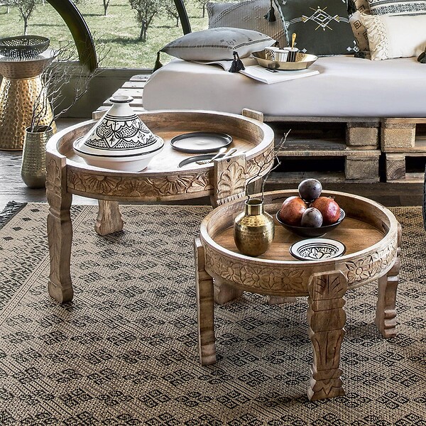 ATMOSPHERA - Table d'appoint "Gypsy" manguier D75cm - large