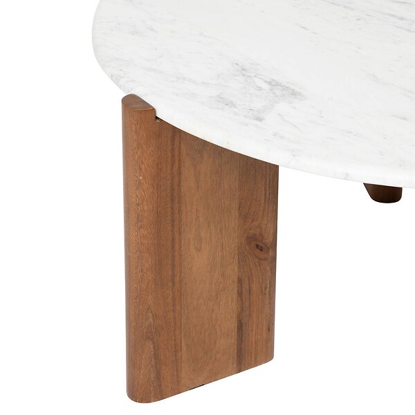 ATMOSPHERA - Table basse "Nanda" marbre blanc 91,5x91,5x41,5cm - large
