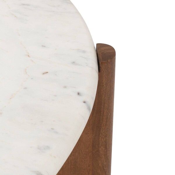 ATMOSPHERA - Table basse "Nanda" marbre blanc 91,5x91,5x41,5cm - large