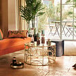 ATMOSPHERA - Table basse "Suite" doré D71cm - vignette