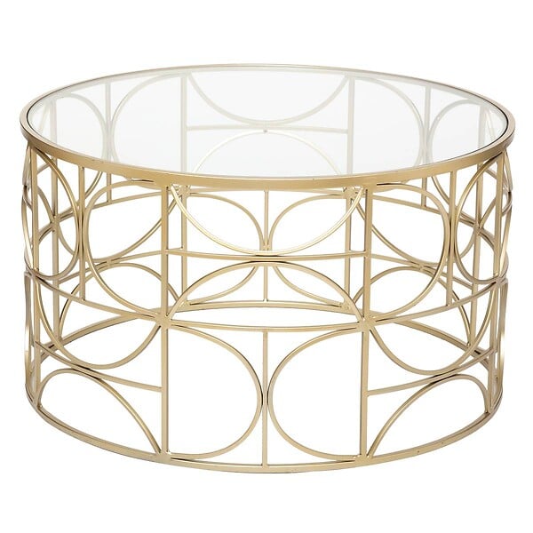 ATMOSPHERA - Table basse "Suite" doré D71cm - large