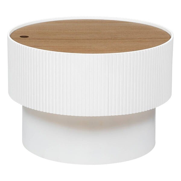 ATMOSPHERA - Table basse "Enola" en placage frêne D55cm blanc - large
