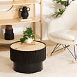 ATMOSPHERA - Table basse "Enola" en placage frêne D55cm noir - vignette