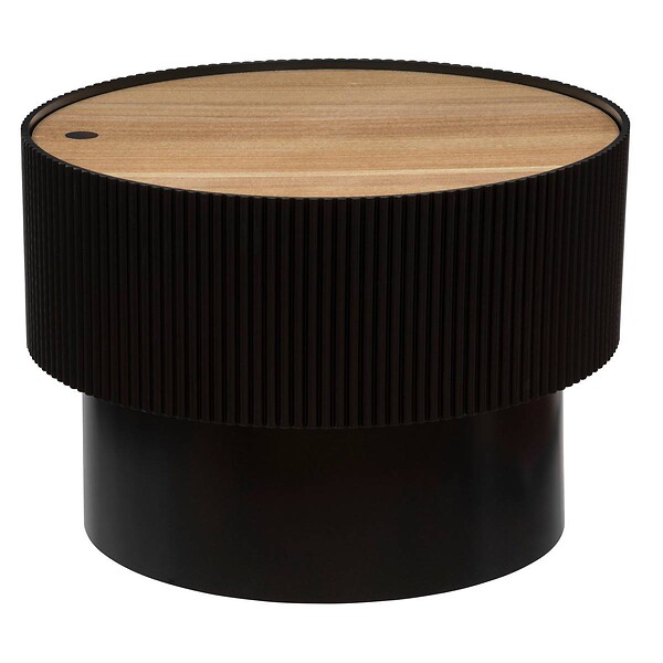 ATMOSPHERA - Table basse "Enola" en placage frêne D55cm noir - large