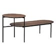 ATMOSPHERA - Table basse 2 niveaux "Kemi" en placage noyer & métal 118x43cm - vignette