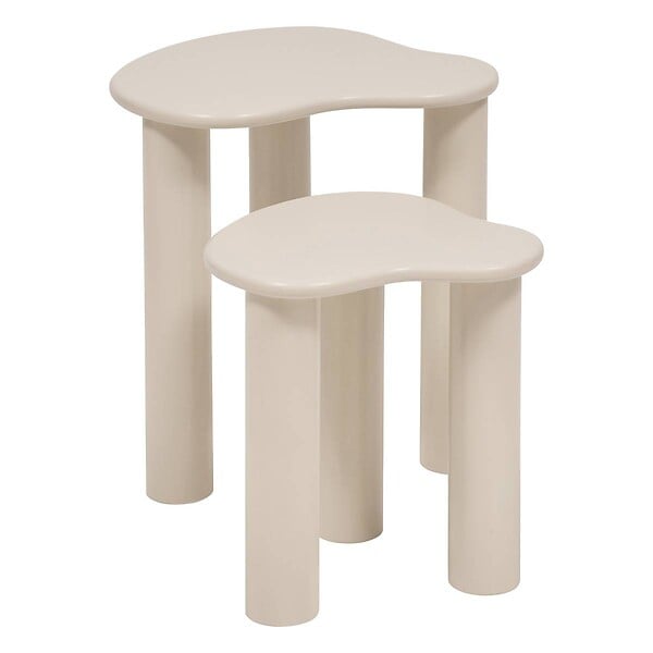 ATMOSPHERA - Lot de 2 tables d'appoint Olao ivoire 45x45cm - large