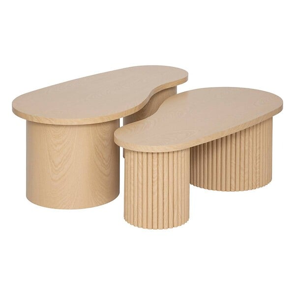 ATMOSPHERA - Lot de 2 tables basses "Soleya" L95/99,5cm beige - large