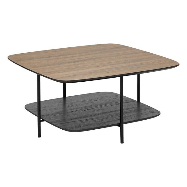 ATMOSPHERA - Table basse 1 étagère "Hodia" noir 75x75x38cm - large
