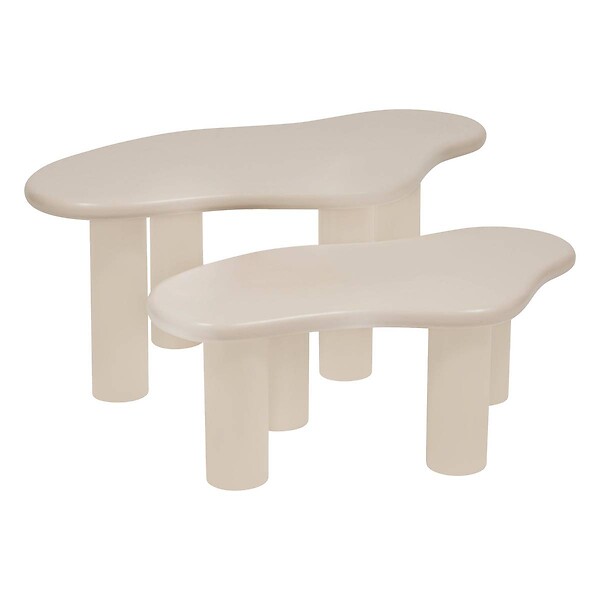 ATMOSPHERA - Lot de 2 tables basses Olao ivoire 100x60cm - large