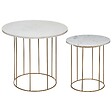 ATMOSPHERA - Lot de 2 tables gigognes "Garance" blanc plateau marbre - vignette