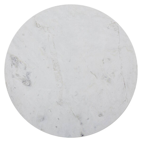 ATMOSPHERA - Lot de 2 tables gigognes "Garance" blanc plateau marbre - large