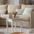 ATMOSPHERA - Lot de 2 tables gigognes "Chrysa" pin blanc L48/60cm - vignette
