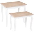ATMOSPHERA - Lot de 2 tables gigognes "Chrysa" pin blanc L48/60cm - vignette