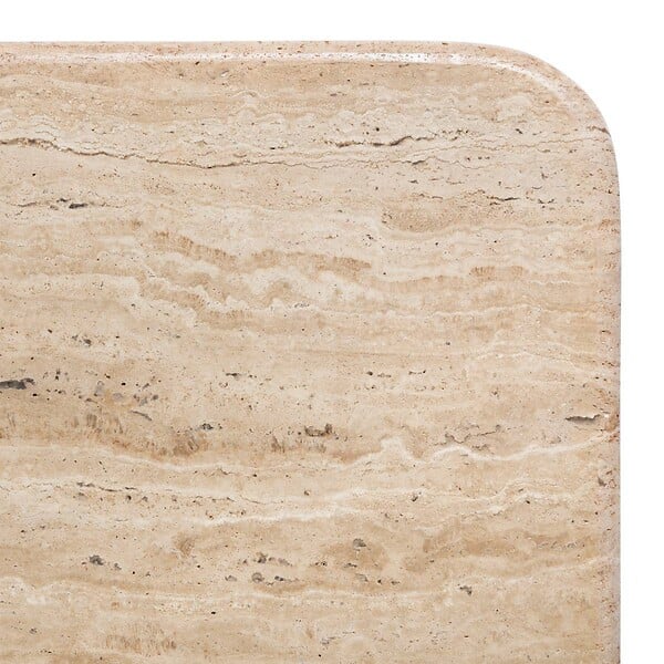 ATMOSPHERA - Table basse Jivan Travertin bois 120x70cm - large