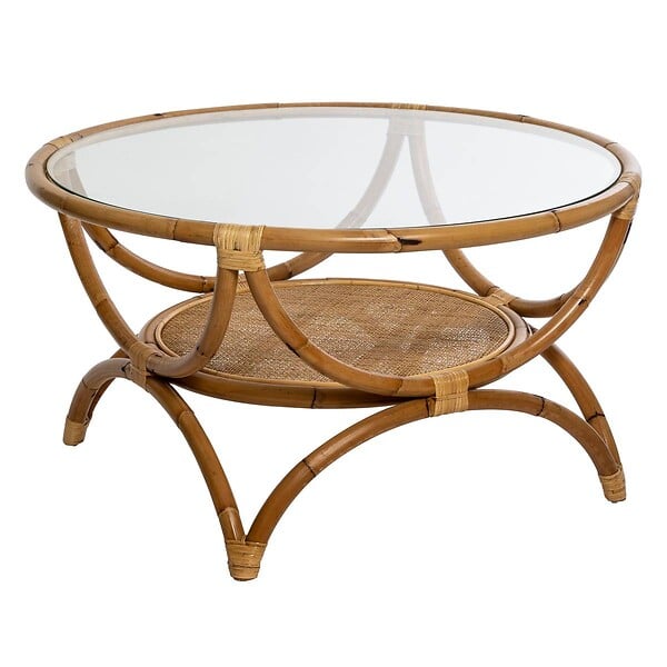 ATMOSPHERA - Table basse "Farah" rotin D90cm - large
