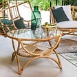 ATMOSPHERA - Table basse "Farah" rotin D90cm - vignette