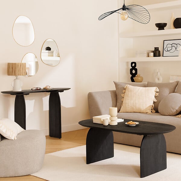 ATMOSPHERA - Table basse "Isana" 120x60cm noir - large