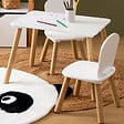 ATMOSPHERA - Ensemble table et 2 chaises enfant "Alex" blanc 3 pièces - vignette