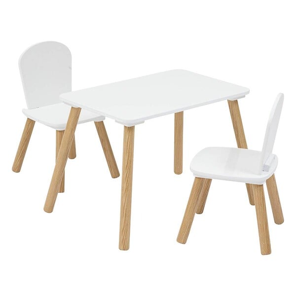ATMOSPHERA - Ensemble table et 2 chaises enfant "Alex" blanc 3 pièces - large