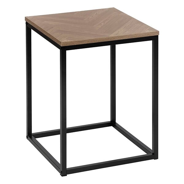 5 FIVE SIMPLY SMART - Bout de canapé "Chevrons" effet bois et noir 40x40cm - large