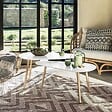 ATMOSPHERA - Tables gigognes "Mileo" blanc L88/98cm - vignette