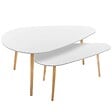ATMOSPHERA - Tables gigognes "Mileo" blanc L88/98cm - vignette