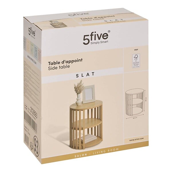 5 FIVE SIMPLY SMART - Table d'appoint ronde Slat 40x40x48cm - large