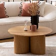 ATMOSPHERA - Table basse Aliona bois naturel D80cm - vignette