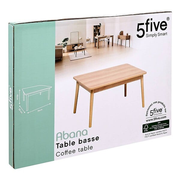 5 FIVE SIMPLY SMART - Table basse Abana bois clair - large